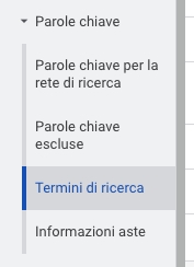 Termini di ricerca Google Ads davide ambrami